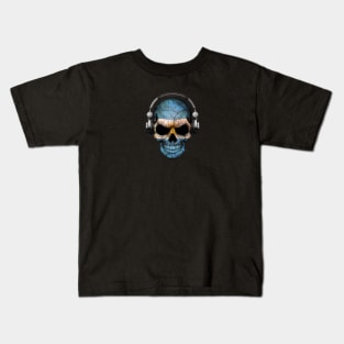 Dark Skull Deejay with Argentine Flag Kids T-Shirt